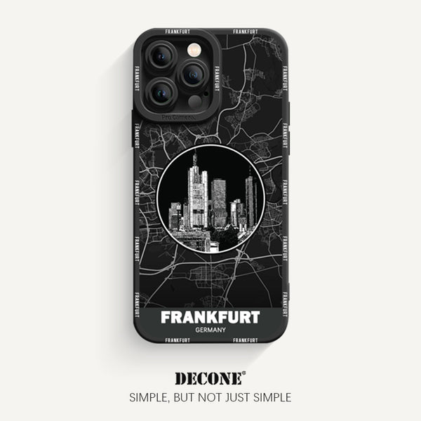 iPhone 13 Series | City Line Map Series Pupil Liquid Silicone Phone Case - Frankfurt