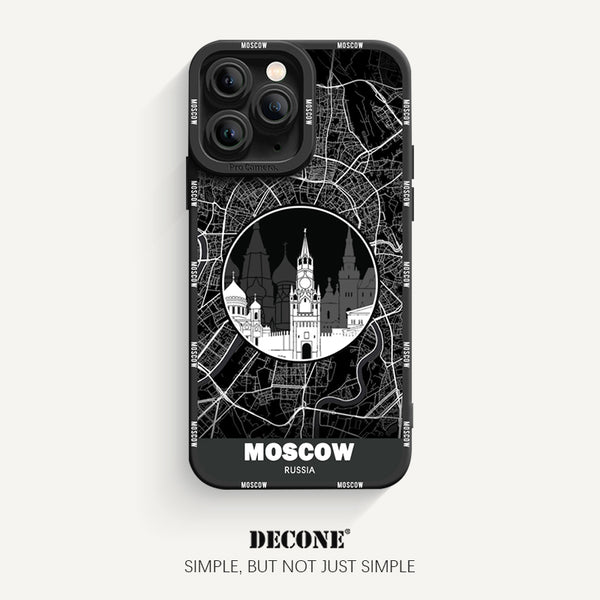 iPhone 11 Series | City Line Map Series Pupil Liquid Silicone Phone Case - Moscow