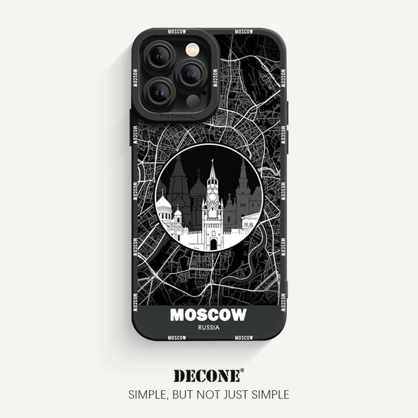 iPhone 13 Series | City Line Map Series Pupil Liquid Silicone Phone Case - Moscow