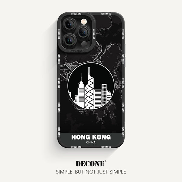 iPhone 13 Series | City Line Map Series Pupil Liquid Silicone Phone Case - Hong Kong