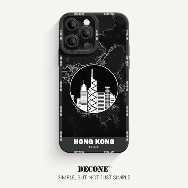 iPhone 12 Series | City Line Map Series Pupil Liquid Silicone Phone Case - Hong Kong