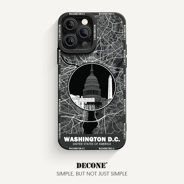 iPhone 14 Series | City Line Map Series Pupil Liquid Silicone Phone Case - Washington D.C