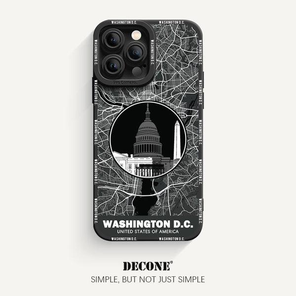 iPhone 13 Series | City Line Map Series Pupil Liquid Silicone Phone Case - Washington D.C