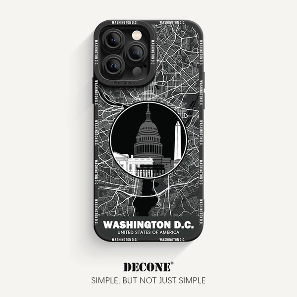 iPhone 12 Series | City Line Map Series Pupil Liquid Silicone Phone Case - Washington D.C