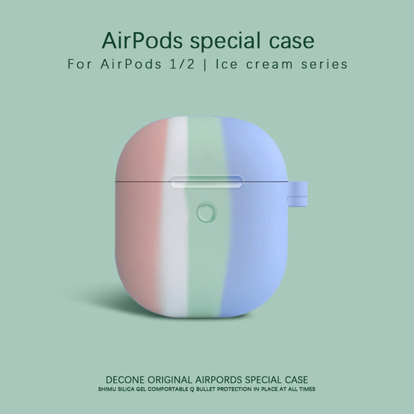 【Decone】AirPods 1/2 |  Ice cream Liquid silicone protective sleeve